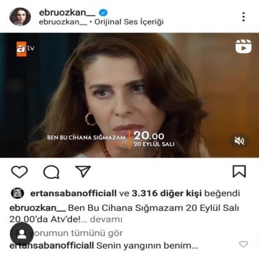 ertan saban dan ebru ozkan in paylasimina yanit